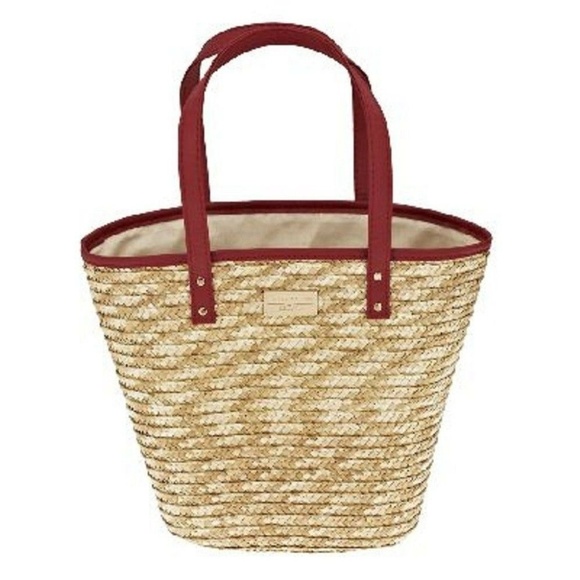 Laura Geller Straw tote Lined Bag - MAKES A GREAT EASTER BASKET -  BRAND NEW - Picture 1 of 3